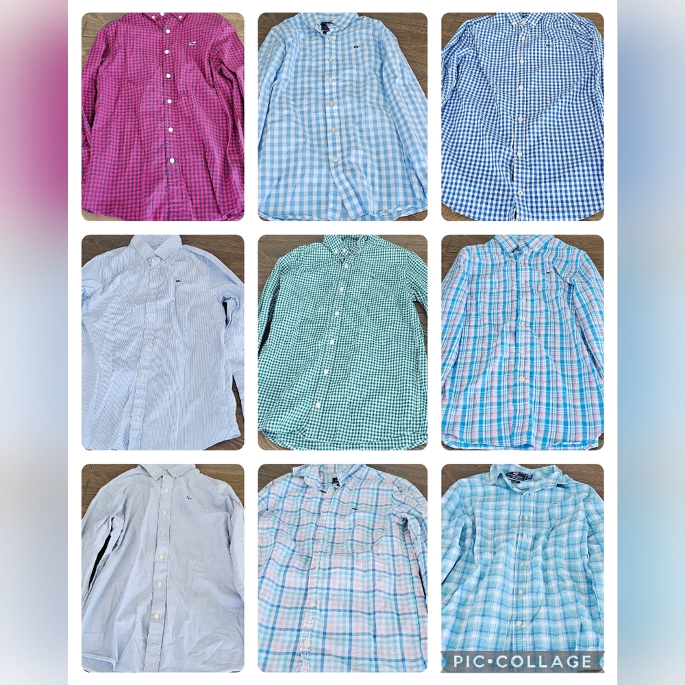 Vineyard vines boys size medium 9 Items bundle buttom up shirts - Picture 1 of 1